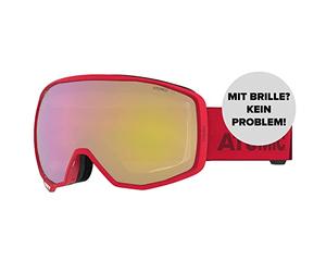 ATOMIC, Maschera da Sci all-Mountain, per Giornate Nuvolose, Compatibili con Occhiali da Vista, Count Stereo Unisex-Adult, Rosso, Large Fit