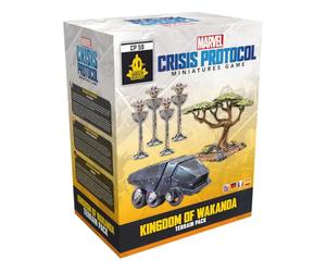 Atomic Mass Games Marvel: Crisis Protocol Kingdom of Wakanda Terrain Expansion - Varietà di pezzi di terreno e carta One-Shot! Gioco di supereroi da tavolo, età 14+, 2 giocatori, 90 minuti di gioco,