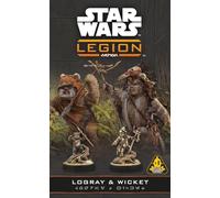 Atomic Mass Games | Star Wars Legion Logray & Wicket | Espansione Comandante, Compatibile Con Star Wars Legion, 2 Miniature In Plastica, 7 Carte Comando, Comandanti Ewok | 2 Giocatori | 90 Min