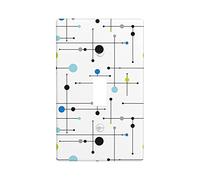 Atomic Mid Century Geometry Rustico Moderno Nero Decor Stampa Luce Interruttore Piastra Piastra di Plastica Piastre da Parete (Interruttore A Levetta Singolo)