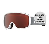 Atomic Salomon Count JR Orange Maschera da Sci per Bambini, con Comoda Montatura Live Fit e visibilità migliorata in Tutte Le Condizioni, Compatibile con Chi Porta Gli Occhiali, Bianco/Grigio Chiaro