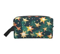 Atomic Stars - Beauty case da uomo con stampa retrò e stelle, capiente, da viaggio, bianco, Taglia unica
