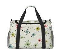 Atomic Stars - Borsa da viaggio funzionale con stampa retrò e spaziosa, borsa da viaggio pieghevole per weekender