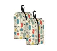 Atomic Stars - Borsa per scarpe da viaggio con stampa retrò, borsa portatile con chiusura a cerniera, unisex, leggera, organizer per scarpe da viaggio per uso domestico, 2 pezzi