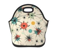 Atomic Stars - Borsa termica per il pranzo, con motivo retrò, impermeabile, riutilizzabile, portatile, per lavoro, ufficio, picnic, viaggi