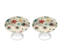 Atomic Stars - Confezione da 2 pomelli vintage per armadietti da cucina, in acciaio inox, decorativi, per cassettiere, cassetti, bagno, armadio, porta a due ante