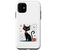 Atomic Stars Kitschy MCM - Tazza da caffè con gatto retrò Custodia per iPhone 11