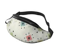 Atomic Stars - Marsupio con stampa retrò a forma di stelle, leggera, regolabile, unisex, per viaggi e corsa