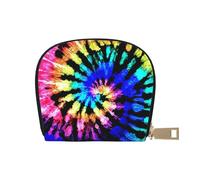 Atomic Stars - Piccola custodia per carte di credito con cerniera, per donne/uomini, in pelle PU, con motivo a stelle, Exotic Tribe Tie Dye Style, Taglia unica