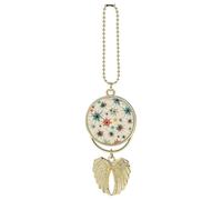 Atomic Stars Retro Pattern Car Hanging Ornament Rear View Mirror Pendant Lucky Presents Hanging Ornament Funny Car Pendant for Office Auto Home Decoration Golden Style