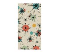 Atomic Stars Retro Pattern Door Cover Primavera Estate Appeso Bandiera Portico Cartello Esterno Stagionale Vacanze Yard Decor per Porta d'ingresso e Portico