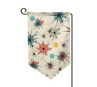 Atomic Stars Retro Pattern Garden Flags Vertical Double Sided House Flag 30,5 x 45,7 cm Primavera Estate Stagionale Bandiera Vacanze Casale Decorazione Esterna