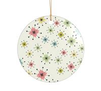 Atomic Stars Retro Pattern Print personalizzato regali di nozze, Mr & Mrs Natale ornamento acrilico per sposi e coppie