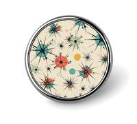 Atomic Stars Retro Pattern Round Badge carino smalto spilla personalizzata abbigliamento decorazione unisex porta badge cappelli borse camicie Decor