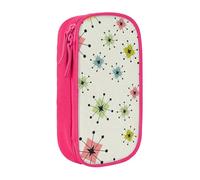 Atomic Stars Retro Pattern Stampa Pratico Astuccio Multiscomparto Ufficio Viaggi Scuola Arte Articoli Quotidiani, rosa, Taglia unica, Con tasca per il
