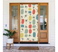 Atomic Stars Retro Pattern Stampato Porta Banner Appeso Partito Porta Copertura Decorazione Tessuto Tenda per le Vacanze Indoor Outdoor Decor