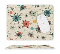 Atomic Stars Retro Pattern Tappetino per mouse impermeabile e antiscivolo Gaming Mouse Pad Portatile Comodo Tappetino per Mouse per Desktop Home Office Laptop