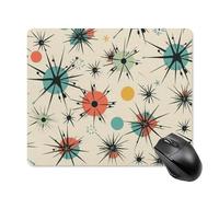 Atomic Stars - Tappetino per mouse quadrato con motivo retrò e base in gomma antiscivolo, 18 x 22 cm, ultra sottile, per computer, laptop, ufficio, accessori da scrivania