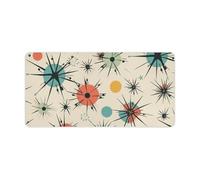 Atomic Stars - Tappetino per tastiera con motivo retrò, grande tappetino per mouse da gioco, antiscivolo, per scrivania, lavoro, casa, 30 x 60 cm