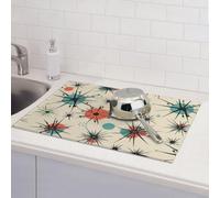 Atomic Stars - Tappetino scolapiatti in microfibra, assorbente, reversibile, lavabile, 45,7 x 61 cm, facile da pulire, per casa, cucina, sala da pranzo, ufficio