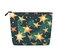 Atomic Stars - Trousse per trucchi con stampa retrò con stampa a stelle, borsa per cosmetici da donna, trousse da viaggio per articoli da toeletta, Nero , Taglia unica