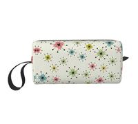Atomic Stars - Trousse portatile per cosmetici, con stampa retrò, da viaggio, con cerniera, per un accesso rapido