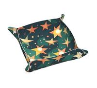Atomic Stars - Vassoio portaoggetti in pelle con stampa retrò con motivo stampato, vassoi multifunzionali, per chiavi, orologio, portafoglio