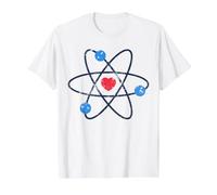 Atomic Symbol Molecola con Cuore STEM Insegnanti Scienziati Maglietta con Stampa Grafica Economica, Uomo, Bianco, M