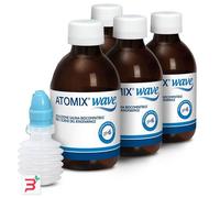 ATOMIX WAVE DISPOSITIVO PER IGIENE RINOFARINGEA ATOMIX SOLUZIONE SALINA 4 FLACONI DA 250 ML