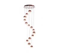ATOMO, Lampada a sospensione, 14 luci Rame, LED 67,2W 4000LM 3000K dimmerabile, ø 50 H 300cm
