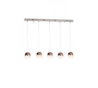 ATOMO, Lampada a sospensione, rame rettangolare 5 luci, LED 3000K 1200LM24W, L96 W12 H150cm