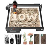 ATOMSTACK 10W Incisore laser taglierina laser A10 PRO V2 macchina per incisione laser ad alta precisione da 0,06 mm per legno e metallo, acrilico scuro, vetro, pelle