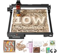 ATOMSTACK A10 PRO V2 Incisore Laser 12W (Potenza Ottica 10W), Macchina da Taglio Laser di Precisione 0.06mm per Legno, Metallo, Acrilico e Pelle, Supporto App, LightBurn, 410x380mm