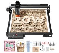 ATOMSTACK A20 PRO V2 Incisore laser, 24W macchina Taglio laser 30000 mm/min incisione laser 20W Laser engraver cutter, 400 * 400 mm per legno/metallo/acrilico/carta/pelle (nero, A20 Pro V2)