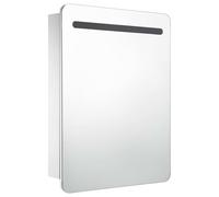 ATOMSTACK MAKER Armadietto a specchio con porta USB, 60 x 11 x 80 cm, bianco/argento, MDF/melammina/vetro, 5 V, 2 ripiani, cerniera tampone, moderno specchio da bagno per trucco e rasatura