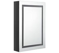 ATOMSTACK MAKER Armadietto a specchio da bagno, 50 x 13 x 70 cm, nero lucido, con 3 ripiani, cerniere ammortizzanti e porta USB, moderno, a risparmio energetico, per trucco e rasatura