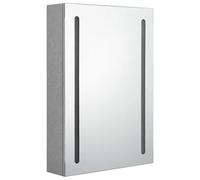 ATOMSTACK MAKER Armadietto a specchio da bagno, 50 x 70 cm, grigio cemento, MDF + vetro, illuminazione a risparmio energetico, 3 ripiani, porta USB (5 V), cerniera ammortizzante, moderno e funzionale
