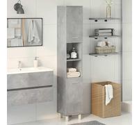 ATOMSTACK MAKER Armadietto da bagno, 30 x 30 x 179 cm, grigio cemento, in legno, porta montabile a sinistra/destra, portata 60 kg, salvaspazio e facile da pulire, per un bagno ordinato