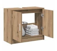 ATOMSTACK MAKER Armadietto da bagno, 63 x 29 x 55 cm, in legno di rovere Artisan, con 2 ante e maniglie a barra, mobiletto sottopensile salvaspazio per bagno moderno