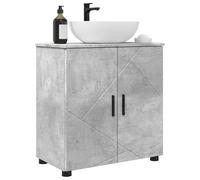 ATOMSTACK MAKER Armadietto da bagno a 2 ante, grigio cemento, 61 x 35 x 64 cm, in legno e gambe in metallo, spazioso e stabile, ideale per piccoli bagni, autoportante, con ante a cerniera