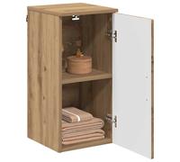 ATOMSTACK MAKER Armadietto da bagno a parete, 2 ante in legno e metallo, 30 x 31,5 x 61 cm, rovere Artisan, moderno armadietto da bagno con maniglie a barra per montaggio a parete salvaspazio