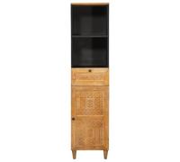 ATOMSTACK MAKER Armadietto da bagno con anta e cassetto, marrone chiaro, 38 x 33 x 160 cm, salvaspazio, in legno, design moderno per bagno piccolo