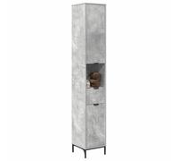 ATOMSTACK MAKER Armadietto da bagno con cassetto e porta battente a sinistra, grigio cemento, 31,5 x 33 x 190 cm, in legno/metallo, moderno armadietto per bagno piccolo e grande