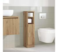 ATOMSTACK MAKER Armadietto da bagno con porta carta igienica, 20,5 x 22 x 90 cm, rovere Artisan, salvaspazio, montaggio a sinistra/destra, portata 60 kg, per bagno piccolo