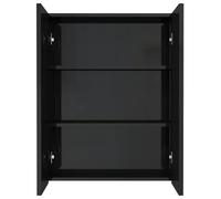 ATOMSTACK MAKER Armadietto da bagno con specchio, 60 x 15 x 75 cm, nero lucido, 2 ante con 3 scomparti, MDF + vetro di sicurezza, portata 20 kg, moderno specchio da parete per bagno