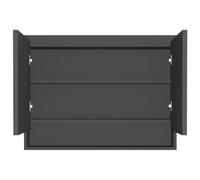 ATOMSTACK MAKER Armadietto da bagno con specchio, 80 x 15 x 60 cm, antracite MDF con rivestimento in melammina, 2 ante e 3 scomparti, porta USB integrata (5 V), per bagno, montaggio necessario