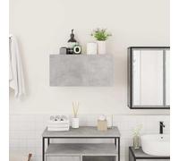 ATOMSTACK MAKER Armadietto da bagno da 60 x 25 x 30 cm, in legno grigio cemento, con porta a molla a gas a chiusura morbida, minimalista, resistente all'umidità, per bagno, camera da letto e soggiorno