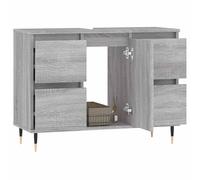 ATOMSTACK MAKER Armadietto da bagno grigio Sonoma, 80 x 33 x 60 cm, in legno resistente all'umidità, con 1 anta e 4 cassetti, montaggio flessibile a sinistra/destra, look industriale con piedini in