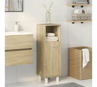 ATOMSTACK MAKER Armadietto da bagno in rovere Sonoma, 30,5 x 30 x 95 cm, 3 vani, con apertura intercambiabile (sinistra/destra), resistente all'umidità e montaggio a parete