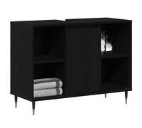 ATOMSTACK MAKER Armadietto da bagno nero, 80 x 33 x 60 cm, montaggio a parete con specchio e 2 ripiani, in legno resistente all'umidità, moderno armadietto da bagno per piccoli bagni